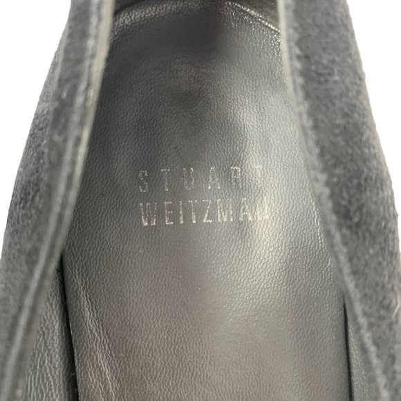Stuart Weitzman QW00644 Black Quilted‎ Suede Smoking Flats - Picture 3 of 10